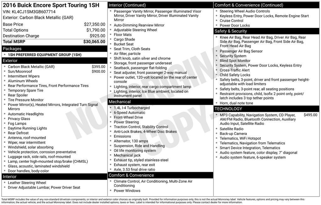 2016 Buick Encore Sport Touring