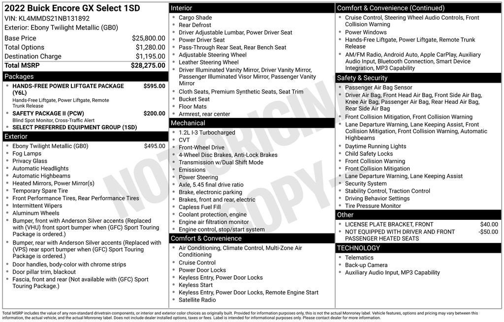 2022 Buick Encore GX Select