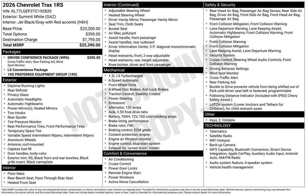 2026 Chevrolet Trax 1RS