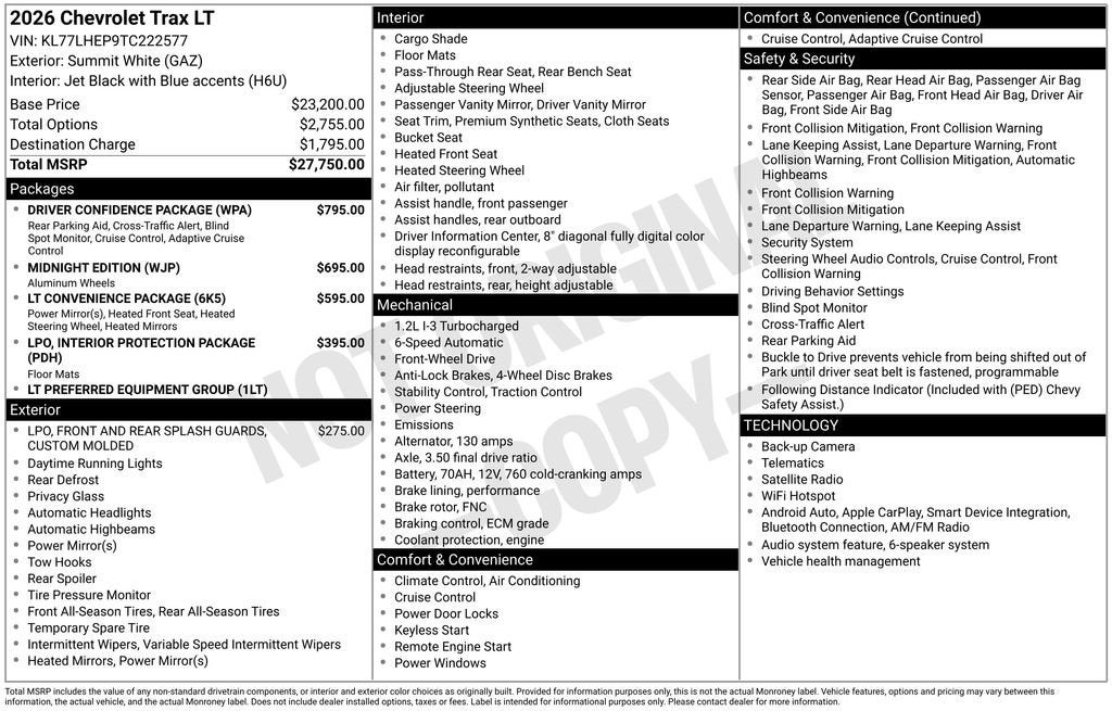 2026 Chevrolet Trax LT
