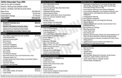 2026 Chevrolet Trax 2RS