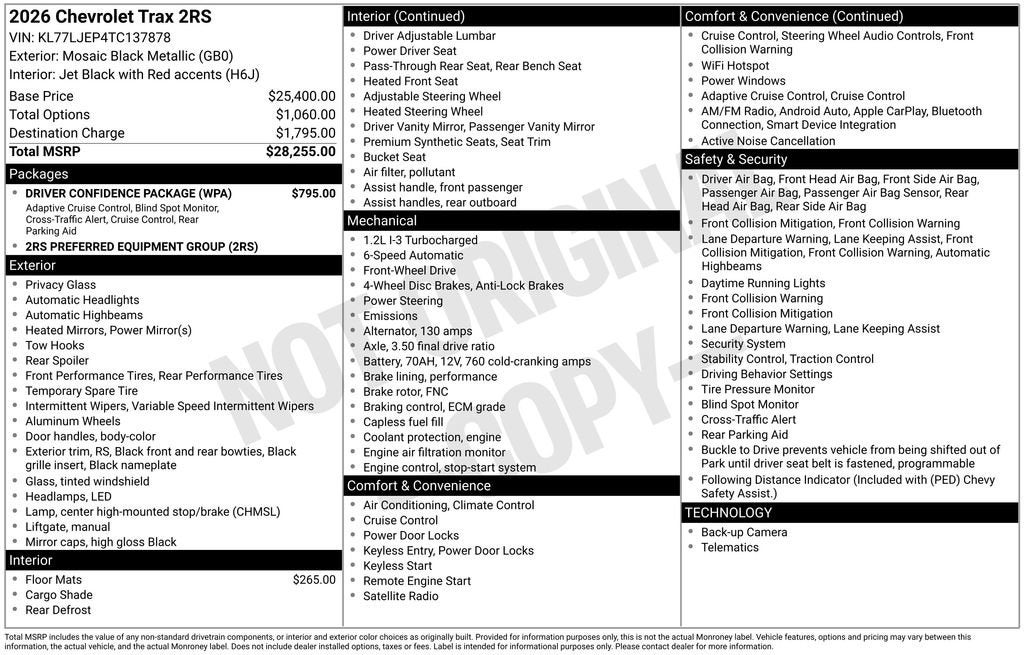 2026 Chevrolet Trax 2RS