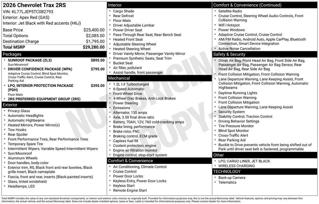 2026 Chevrolet Trax 2RS