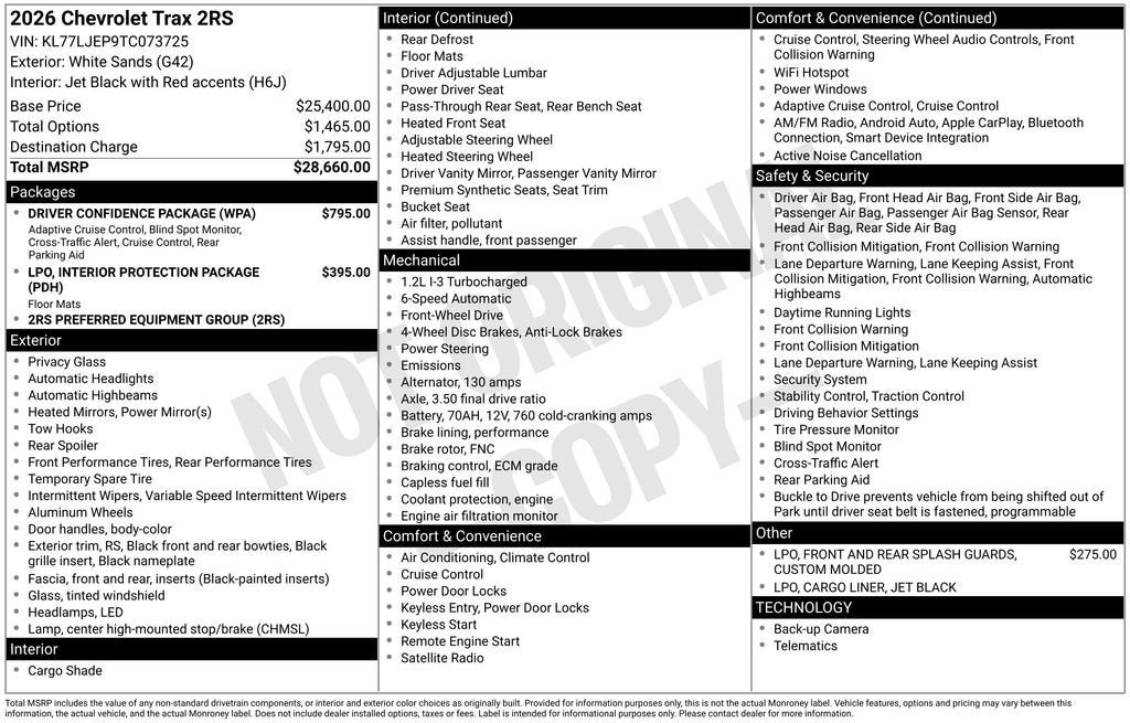2026 Chevrolet Trax 2RS
