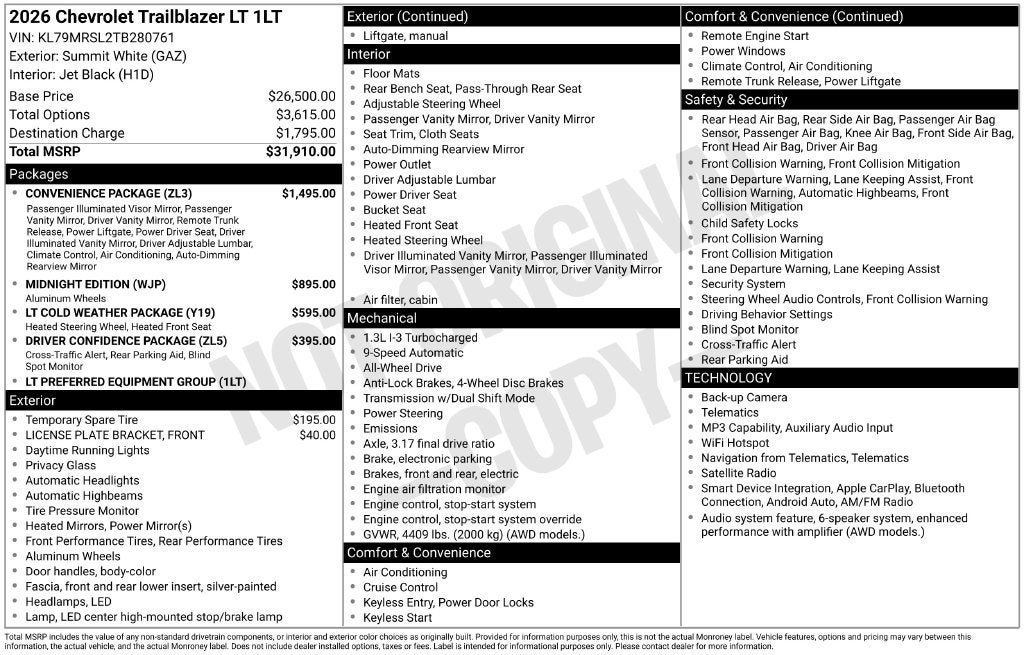 2026 Chevrolet Trailblazer LT