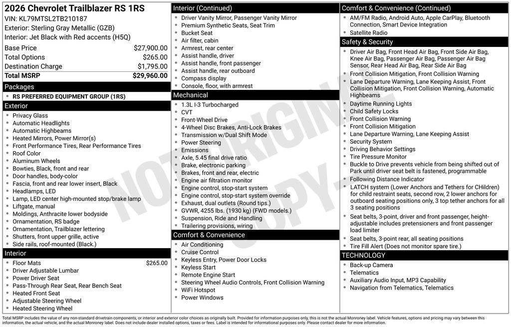 2026 Chevrolet Trailblazer RS