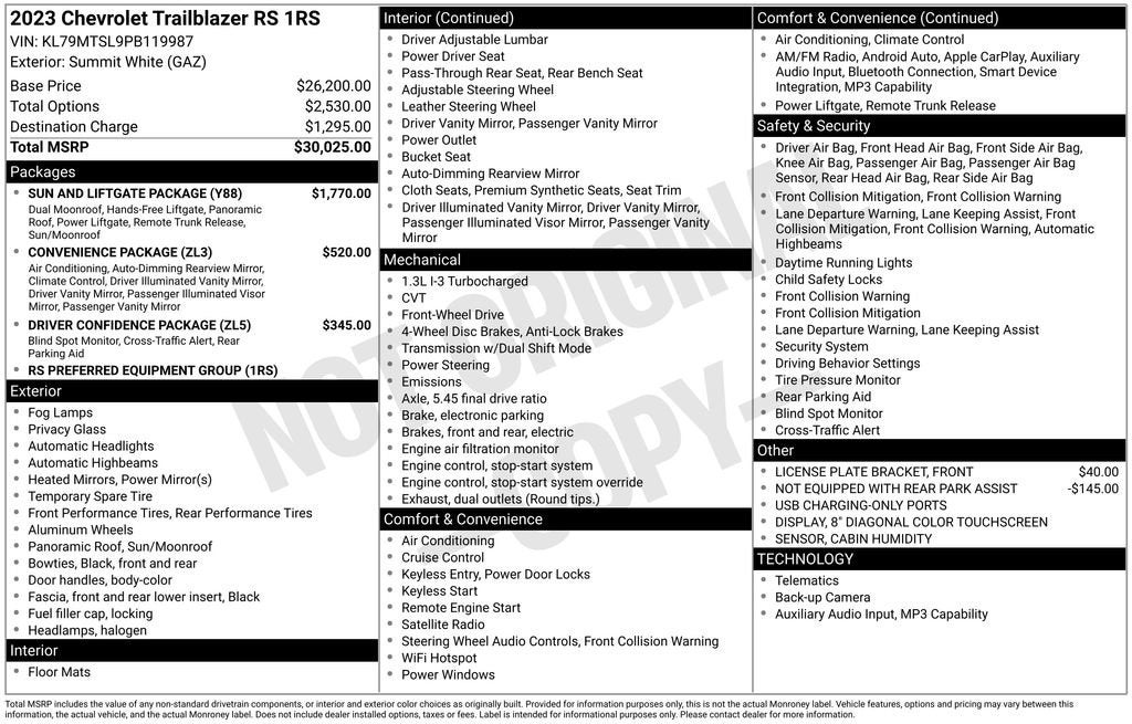 2023 Chevrolet Trailblazer RS