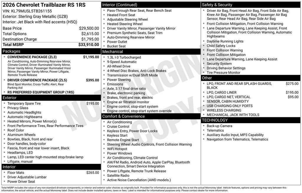 2026 Chevrolet Trailblazer RS