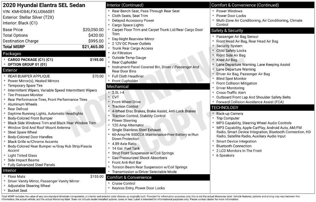 2020 Hyundai Elantra SEL