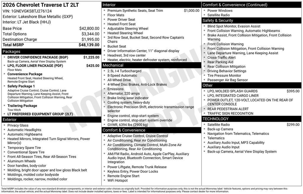2026 Chevrolet Traverse LT